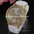 Diamond Leopard Silicone Watchband Wrist Watch